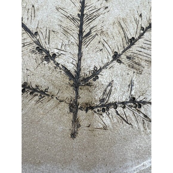 E.J. Studio Art Pottery Tray, Plate Hand Painted, Pine Tree 7.75X1'' - Picture 7 of 11